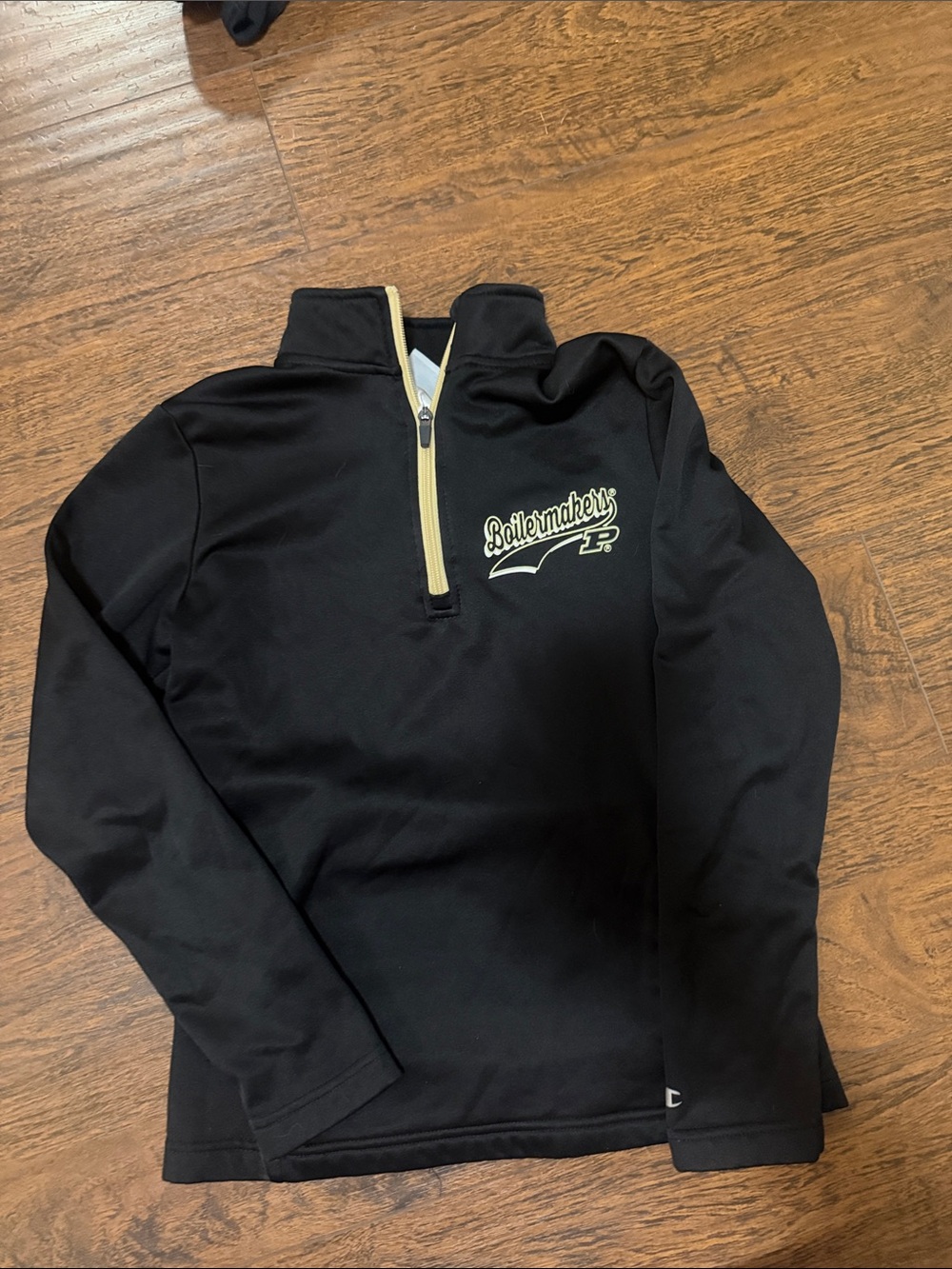 Champion Black Quarter-Zip Pullover with Cream Accents